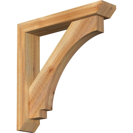 Ekena Millwork Imperial Slat Rough Sawn Bracket w/ Offset Brace, Western Red Cedar, 4"W x 20"D x 20"H BKT0402X20X20IMP06RWR